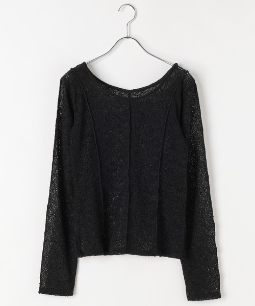 PAGEBOY（ページボーイ）の「メロメロンレース2WAYロングスリーブ【前後2WAY仕様】（Tシャツ/カットソー・レディース・ブラック/オフホワイト/ブルー/グレイッシュベージュ・FREE）」の12枚目の写真