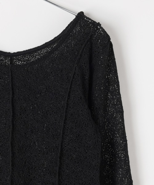 PAGEBOY（ページボーイ）の「メロメロンレース2WAYロングスリーブ【前後2WAY仕様】（Tシャツ/カットソー・レディース・ブラック/オフホワイト/ブルー/グレイッシュベージュ・FREE）」の16枚目の写真