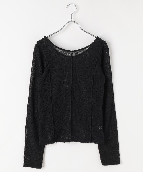 PAGEBOY（ページボーイ）の「メロメロンレース2WAYロングスリーブ【前後2WAY仕様】（Tシャツ/カットソー・レディース・ブラック/オフホワイト/ブルー/グレイッシュベージュ・FREE）」の13枚目の写真