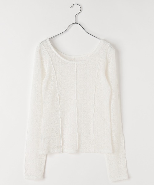 PAGEBOY（ページボーイ）の「メロメロンレース2WAYロングスリーブ【前後2WAY仕様】（Tシャツ/カットソー・レディース・ブラック/オフホワイト/ブルー/グレイッシュベージュ・FREE）」の10枚目の写真