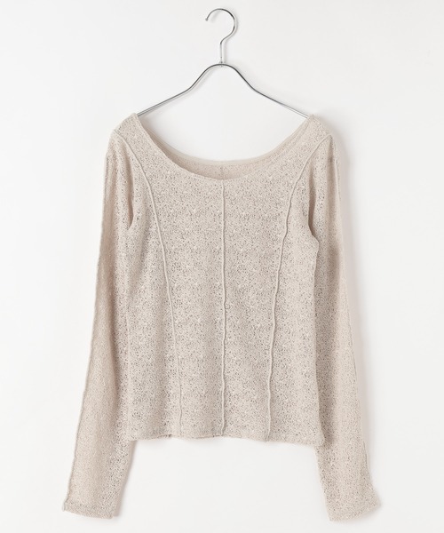 PAGEBOY（ページボーイ）の「メロメロンレース2WAYロングスリーブ【前後2WAY仕様】（Tシャツ/カットソー・レディース・ブラック/オフホワイト/ブルー/グレイッシュベージュ・FREE）」の8枚目の写真