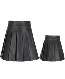 KIM YOUNG JOO GOLF（キムヨンジュゴルフ）の「春秋シンプルレザー革製品人工皮革プリーツ女性ゴルフスカートDOSLSK19（スカート）」