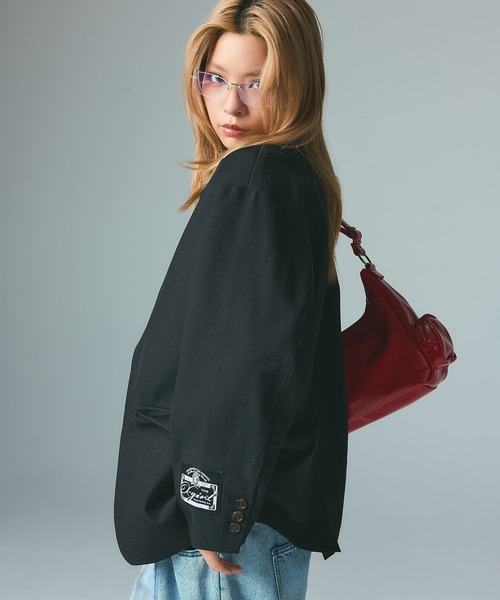 X-girl（エックスガール）の「DOUBLE ZIP FAUX LEATHER BAG（ショルダーバッグ・レディース・ブラック/レッド・ONE SIZE）」の4枚目の写真