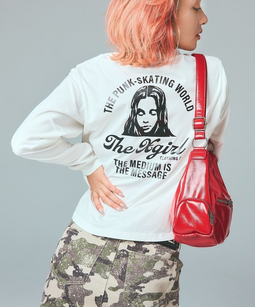 X-girl（エックスガール）の「DOUBLE ZIP FAUX LEATHER BAG（ショルダーバッグ・レディース・ブラック/レッド・ONE SIZE）」の9枚目の写真