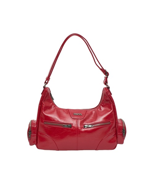 X-girl（エックスガール）の「DOUBLE ZIP FAUX LEATHER BAG（ショルダーバッグ・レディース・ブラック/レッド・ONE SIZE）」の15枚目の写真