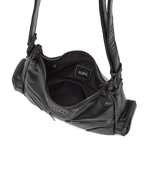 X-girl（エックスガール）の「DOUBLE ZIP FAUX LEATHER BAG（ショルダーバッグ・レディース・ブラック/レッド・ONE SIZE）」の20枚目の写真