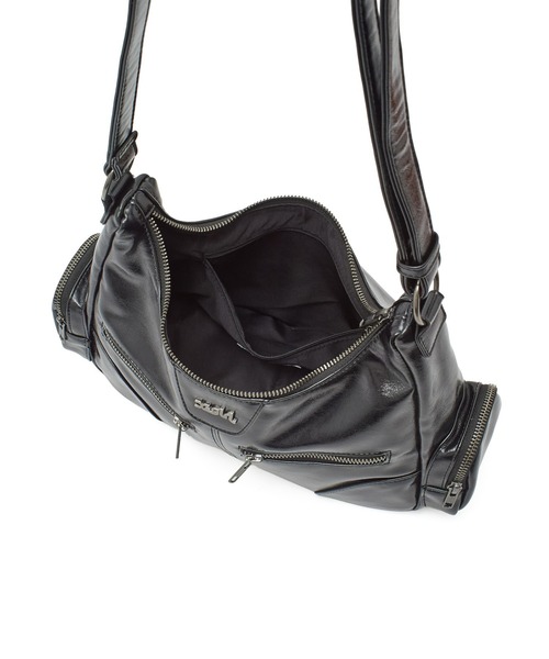 X-girl（エックスガール）の「DOUBLE ZIP FAUX LEATHER BAG（ショルダーバッグ・レディース・ブラック/レッド・ONE SIZE）」の21枚目の写真