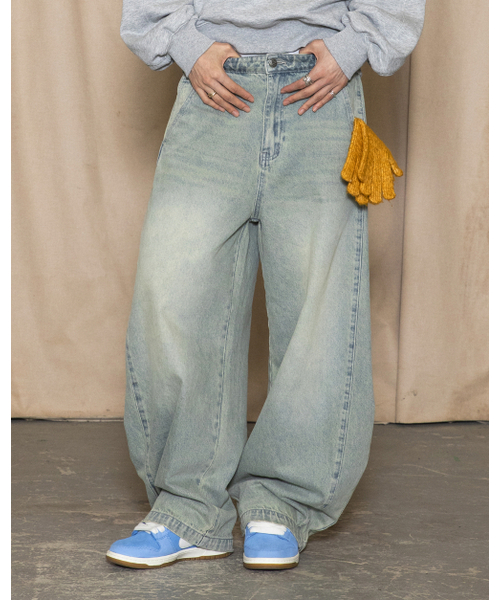 GLACK(グラック)の「GP169 アウトプリーツカーブデニムパンツ (インディゴ)(デニムパンツ・レディース・その他・SMALL/MEDIUM/LARGE)」の3枚目の写真