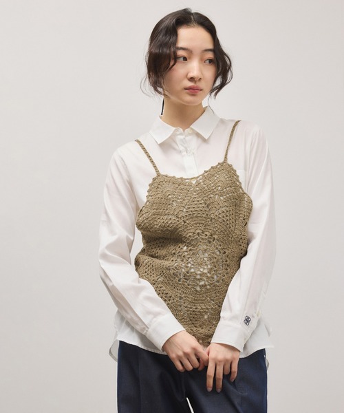 ADAM ET ROPE'（アダムエロペ）の「クロシェニットビスチェ（キャミソール・レディース・ホワイト/グリーン系その他2・FREE）」の8枚目の写真