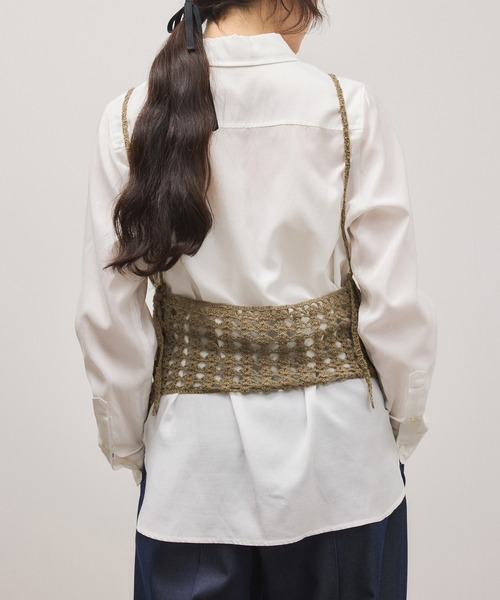 ADAM ET ROPE'（アダムエロペ）の「クロシェニットビスチェ（キャミソール・レディース・ホワイト/グリーン系その他2・FREE）」の9枚目の写真