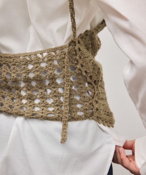 ADAM ET ROPE'（アダムエロペ）の「クロシェニットビスチェ（キャミソール・レディース・ホワイト/グリーン系その他2・FREE）」の10枚目の写真