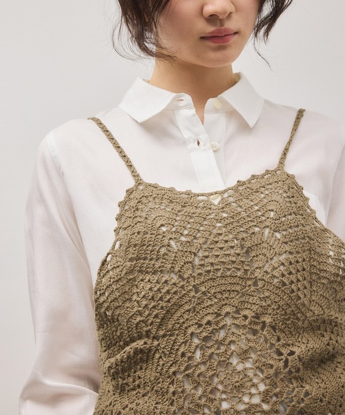 ADAM ET ROPE'（アダムエロペ）の「クロシェニットビスチェ（キャミソール・レディース・ホワイト/グリーン系その他2・FREE）」の11枚目の写真