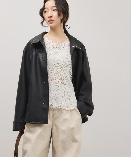 ADAM ET ROPE'（アダムエロペ）の「クロシェニットビスチェ（キャミソール・レディース・ホワイト/グリーン系その他2・FREE）」の12枚目の写真