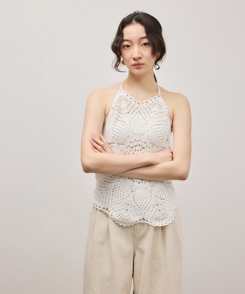 ADAM ET ROPE'（アダムエロペ）の「クロシェニットビスチェ（キャミソール・レディース・ホワイト/グリーン系その他2・FREE）」の15枚目の写真