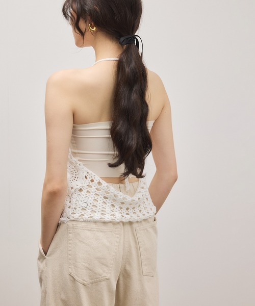 ADAM ET ROPE'（アダムエロペ）の「クロシェニットビスチェ（キャミソール・レディース・ホワイト/グリーン系その他2・FREE）」の16枚目の写真