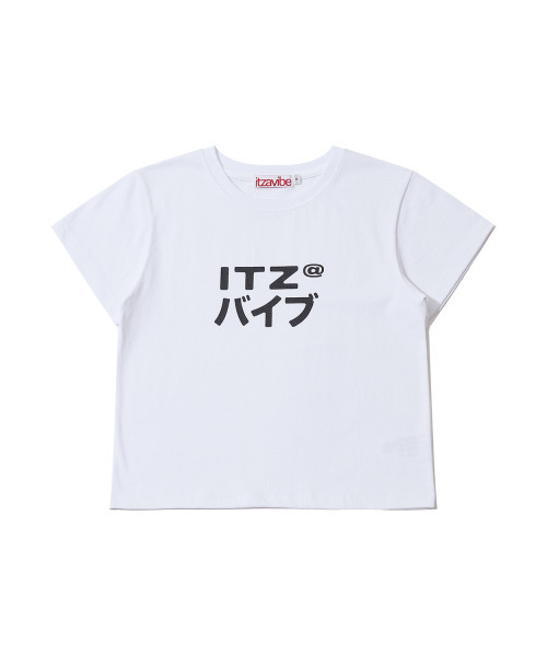 ITZAVIBE(イッザバイブ)の「MIX LOGO CROP T SHIRT - WHITE(Tシャツ/カットソー・レディース・その他・ONE SIZE)」の3枚目の写真