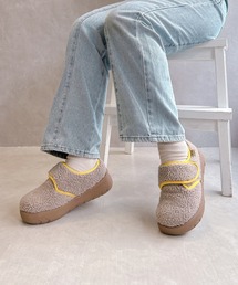 厚底 もこもこあったかシューズ