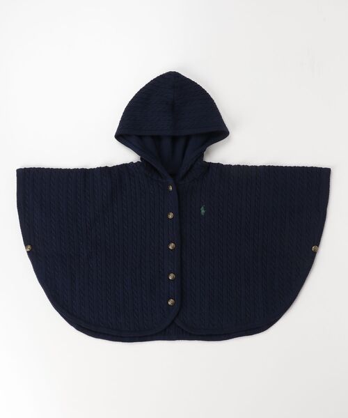 ミニケーブル コットン フーデッド ポンチョ（ポンチョ）｜POLO RALPH