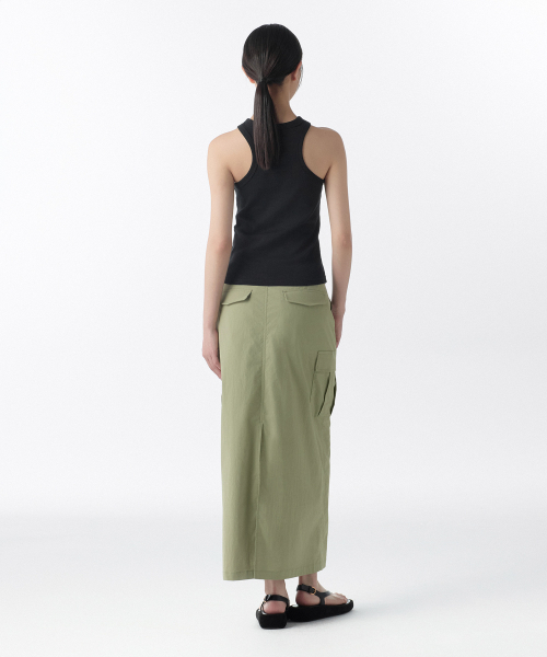 MUSINSA STANDARD WOMAN（ムシンサスタンダードウーマン）の「ウィメンズカーゴマキシスカート[セージ]（スカート・レディース・その他・LARGE/MEDIUM/SMALL/X-SMALL）」の3枚目の写真