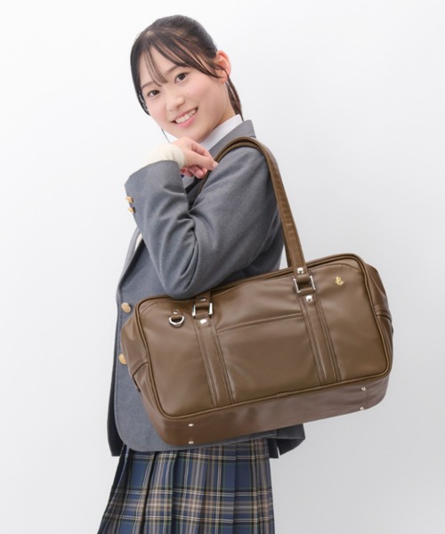 Jewelna Rose(ジュエルナローズ)の「スクールバッグ A4サイズ 68914(トートバッグ・レディース・ブラック/ブラウン系その他/ブラウン系その他2/ブラウン・FREE)」の3枚目の写真