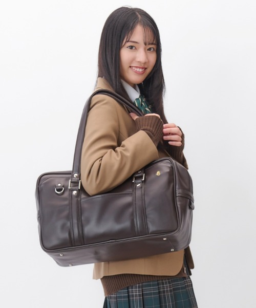 Jewelna Rose(ジュエルナローズ)の「スクールバッグ A4サイズ 68914(トートバッグ・レディース・ブラック/ブラウン系その他/ブラウン系その他2/ブラウン・FREE)」の2枚目の写真