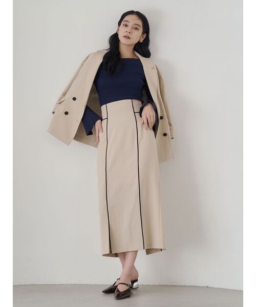 LAGUNAMOON（ラグナムーン）の「バイカラーパイピングスカート セットアップ（スカート・レディース・ブラウン/ベージュ・MEDIUM/SMALL）」の5枚目の写真