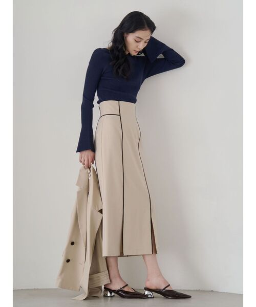 LAGUNAMOON（ラグナムーン）の「バイカラーパイピングスカート セットアップ（スカート・レディース・ブラウン/ベージュ・MEDIUM/SMALL）」の6枚目の写真