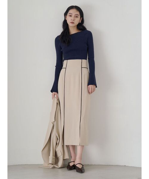 LAGUNAMOON（ラグナムーン）の「バイカラーパイピングスカート セットアップ（スカート・レディース・ブラウン/ベージュ・MEDIUM/SMALL）」の7枚目の写真