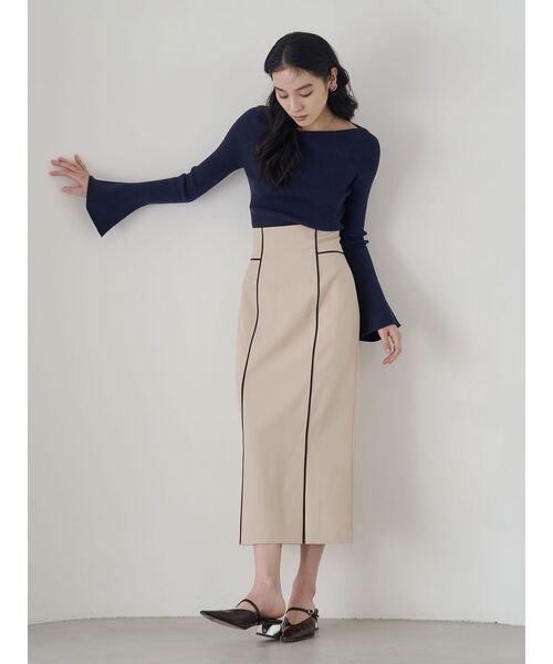 LAGUNAMOON（ラグナムーン）の「バイカラーパイピングスカート セットアップ（スカート・レディース・ブラウン/ベージュ・MEDIUM/SMALL）」の22枚目の写真