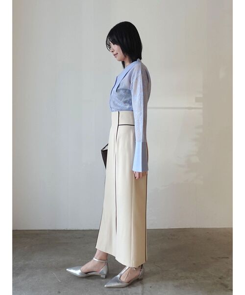 LAGUNAMOON（ラグナムーン）の「バイカラーパイピングスカート セットアップ（スカート・レディース・ブラウン/ベージュ・MEDIUM/SMALL）」の8枚目の写真