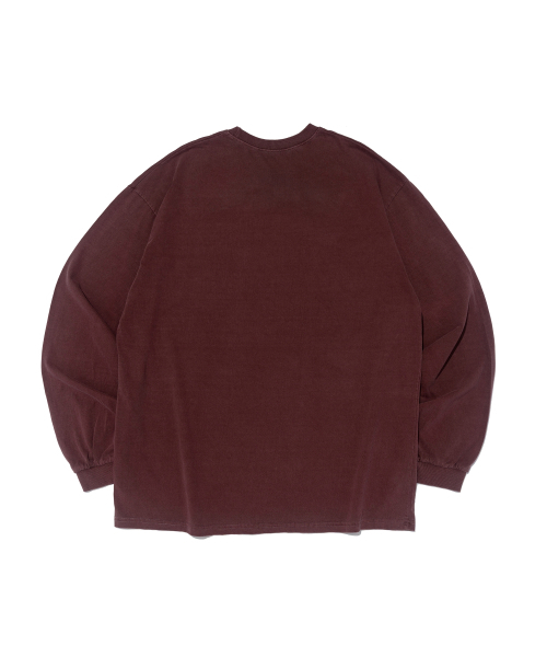 CARGOBROS FOR WOMAN(カーゴブロスフォーウィメン)の「ピグメントシボリオーバーフィット長袖Tシャツ(ワイン)(Tシャツ/カットソー・レディース・その他・FREE)」の2枚目の写真