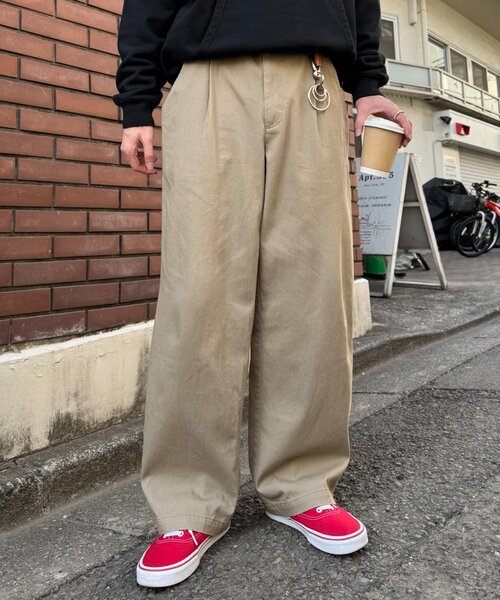 CIAOPANIC TYPY（チャオパニックティピー）の「【ロングシーズン着用可◎】ユニセックス/リラックスフィットイージーパンツ（チノパンツ・メンズ・ホワイト/チャコールグレー/ベージュ・LARGE/SMALL/MEDIUM）」の3枚目の写真