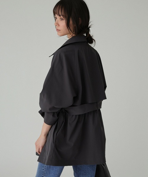 BABYLONE（バビロン）の「【多機能素材】タイプライターショートトレンチ（トレンチコート・レディース・チャコール/ライトベージュ・フリー）」の5枚目の写真