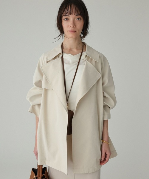 BABYLONE（バビロン）の「【多機能素材】タイプライターショートトレンチ（トレンチコート・レディース・チャコール/ライトベージュ・フリー）」の11枚目の写真