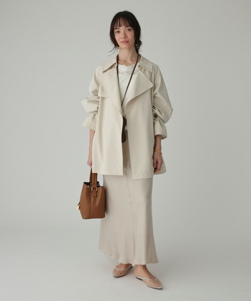 BABYLONE（バビロン）の「【多機能素材】タイプライターショートトレンチ（トレンチコート・レディース・チャコール/ライトベージュ・フリー）」の17枚目の写真