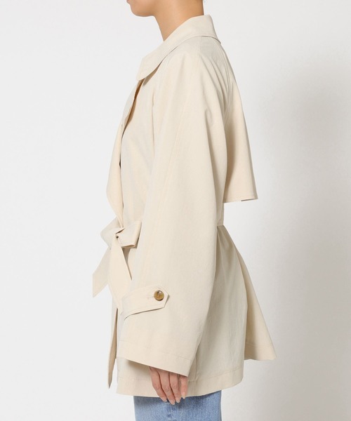 BABYLONE（バビロン）の「【多機能素材】タイプライターショートトレンチ（トレンチコート・レディース・チャコール/ライトベージュ・フリー）」の21枚目の写真