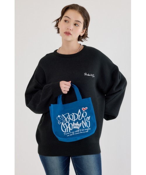 RODEO CROWNS WIDE BOWL(ロデオクラウンズワイドボウル)の「BRIDGE BEAR LOGO TOTE(トートバッグ・レディース・チャコールグレー/ピンク/ブルー・FREE)」の22枚目の写真