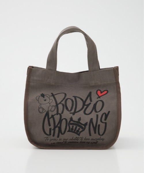 RODEO CROWNS WIDE BOWL(ロデオクラウンズワイドボウル)の「BRIDGE BEAR LOGO TOTE(トートバッグ・レディース・チャコールグレー/ピンク/ブルー・FREE)」の8枚目の写真
