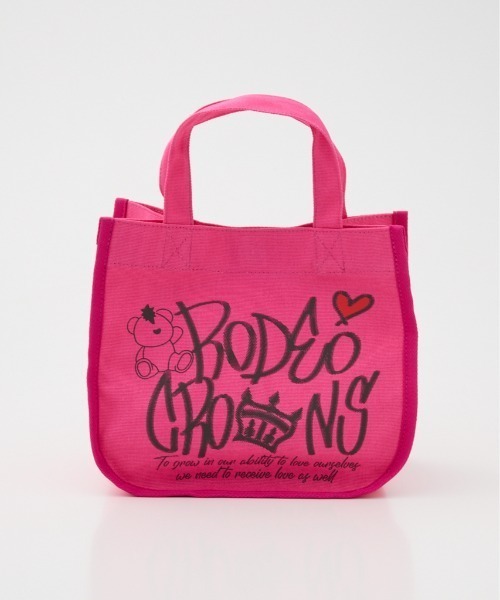 RODEO CROWNS WIDE BOWL(ロデオクラウンズワイドボウル)の「BRIDGE BEAR LOGO TOTE(トートバッグ・レディース・チャコールグレー/ピンク/ブルー・FREE)」の12枚目の写真