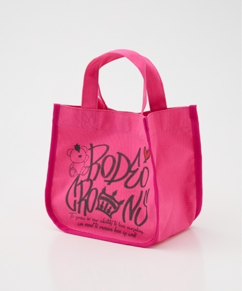 RODEO CROWNS WIDE BOWL(ロデオクラウンズワイドボウル)の「BRIDGE BEAR LOGO TOTE(トートバッグ・レディース・チャコールグレー/ピンク/ブルー・FREE)」の13枚目の写真