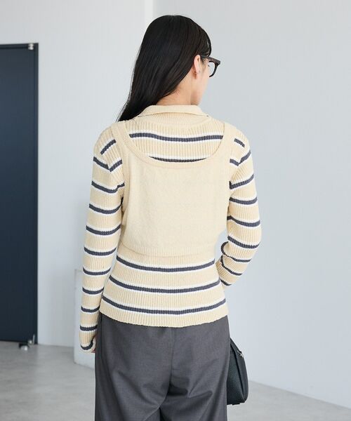 CRAFT STANDARD BOUTIQUE（クラフトスタンダードブティック）の「2点セット/ベスト＋ハーフボタンリブニットトップ◆（ニット/セーター・レディース・ライトブルー/ベージュ/ライトグレー・FREE）」の15枚目の写真