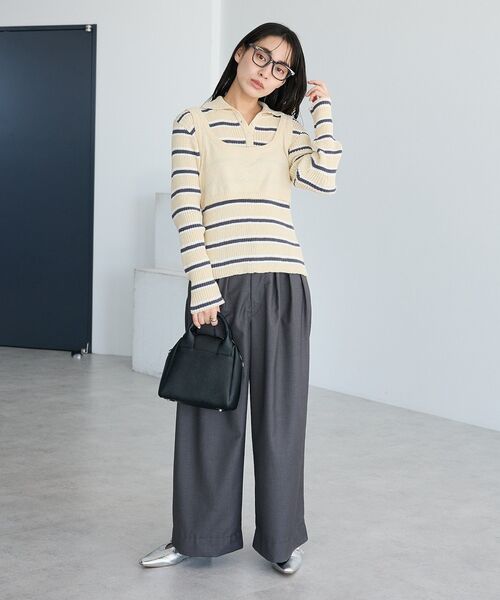 CRAFT STANDARD BOUTIQUE（クラフトスタンダードブティック）の「2点セット/ベスト＋ハーフボタンリブニットトップ◆（ニット/セーター・レディース・ライトブルー/ベージュ/ライトグレー・FREE）」の17枚目の写真