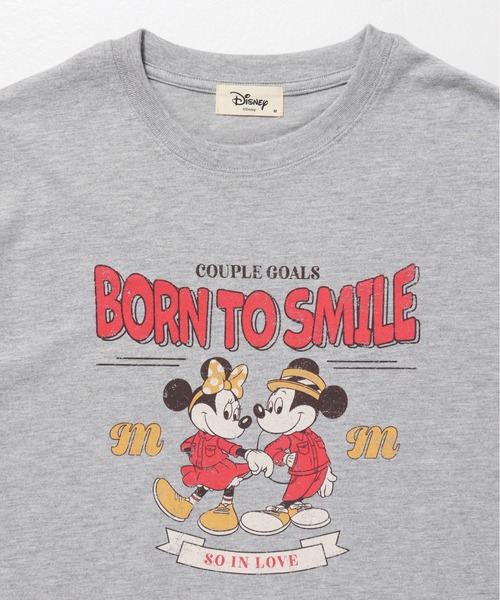 Disney(ディズニー)の「【DISNEY/ディズニー】ミッキー&ミニープリントロングスリーブTシャツ(Mickey Mouse/Minnie Mouse)(Tシャツ/カットソー・レディース・オートミール/カーキ/杢グレー/ベージュ・LARGE/MEDIUM)」の7枚目の写真