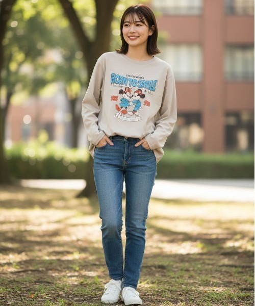 Disney(ディズニー)の「【DISNEY/ディズニー】ミッキー&ミニープリントロングスリーブTシャツ(Mickey Mouse/Minnie Mouse)(Tシャツ/カットソー・レディース・オートミール/カーキ/杢グレー/ベージュ・LARGE/MEDIUM)」の20枚目の写真