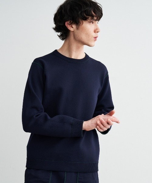 three dots（スリードッツ）の「デュアルレイヤード スウェット（スウェット・メンズ・グリーン系その他・MEDIUM/SMALL）」の2枚目の写真