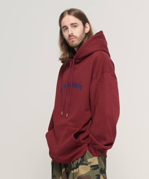 CARGOBROS（カーゴブロス）の「アーチロゴオーバーフィットフードTシャツ（バーガンディ）（パーカー・メンズ・その他・SMALL/MEDIUM/LARGE/X-LARGE/S-M/M-L/L-XL/XL-XXL）」の6枚目の写真