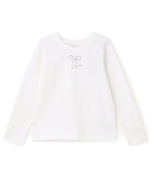 kate spade new york kids(ケイトスペードニューヨーク)の「ボウ長袖Tシャツ(Tシャツ/カットソー・キッズ・オフホワイト/サックスブルー・130cm/140cm/150cm/160cm/120cm)」の1枚目の写真