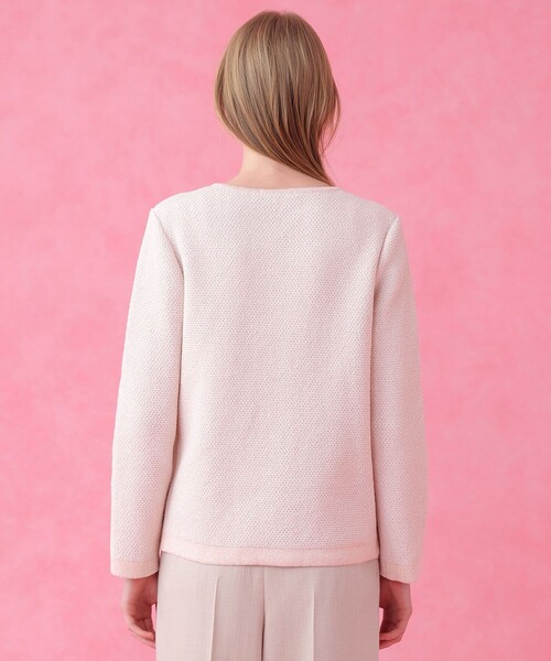 ANAYI（アナイ）の「ミックスツイード ジャケットカーディガン（カーディガン/ボレロ・レディース・ピンクベージュ/ブルー・38/36）」の5枚目の写真