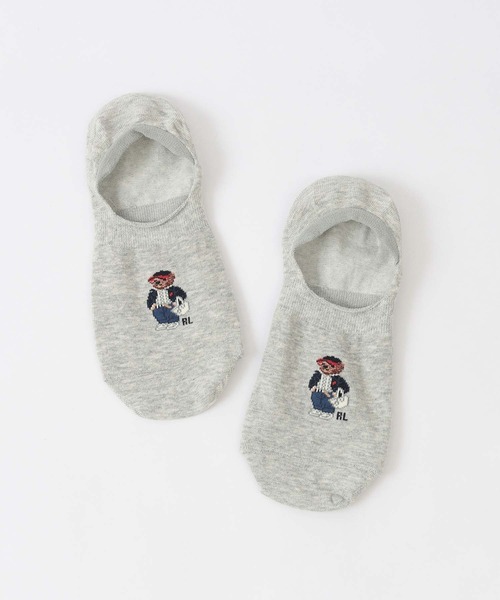 POLO RALPH LAUREN(ポロ ラルフ ローレン)の「POLO RALPH LAUREN オーガニックコットン混 かかと滑り止め付き S26ベア カバーソックス 03207838(ソックス/靴下・レディース・ネイビー/サーモンピンク/ライトグレー/オフホワイト・23-25cm)」の1枚目の写真