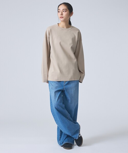 FORTUNA HOMME（フォルトゥナオム）の「【FORTUNA /フォルトゥナ】ClearCocoonLSTee/クリアコクーンロングスリーブTシャツ/ユニセックス/【WEB限定】（Tシャツ/カットソー・メンズ・グレイッシュベージュ/ブラック/ホワイト・L/M）」の14枚目の写真